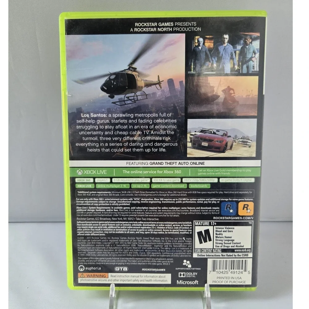 Grand Theft Auto V 5 GTA - Xbox 360 - Tested Complete CIB‎ W/ Manual & Map!
